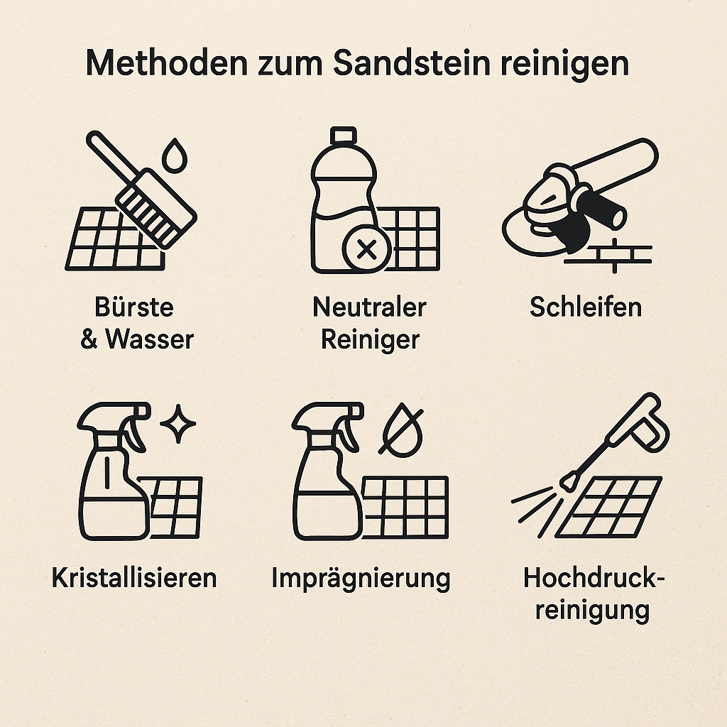 Sandstein reinigen - das sind typische Methoden