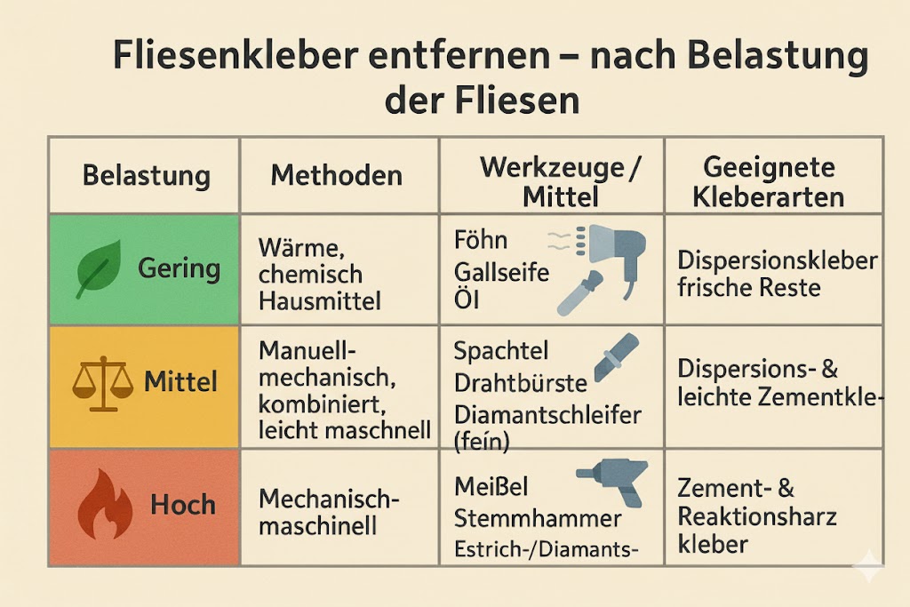 Kleberreste von Fliesen entfernen - wie stark wird der Boden belastet?